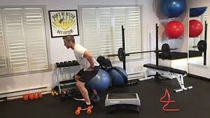 Circuit with hurdle step and kettlebell